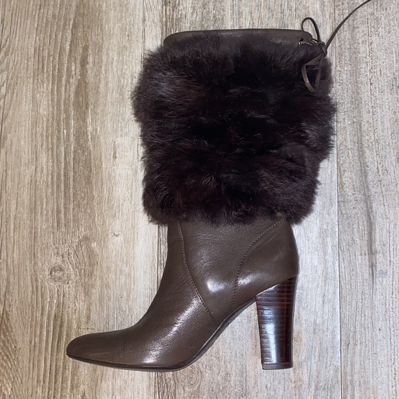Calvin Klein Micky Furry Leather Boots - Picture 3 of 11